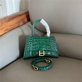 [premium] B 발렌*** 아워글래스 탑 핸들백 악어무늬