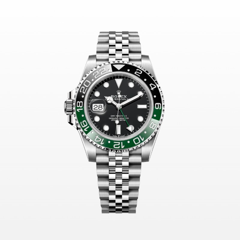 [premium] R 롤렉* GMT 마스터2 오이스터 40mm 블랙 그린 세라믹 세라크롬 베젤 인서트 블랙 다이얼 오토매틱 메탈 시계