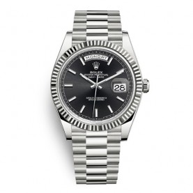 [premium] R 롤렉* 데이 데이트 40mm 플루티드 베젤 블랙 다이얼 오토매틱 메탈시계