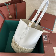 [premium] L 로로피아* 시더 버킷 백 화이트